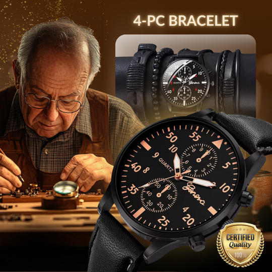 4-Piece Fashion Watch and Bracelet Set