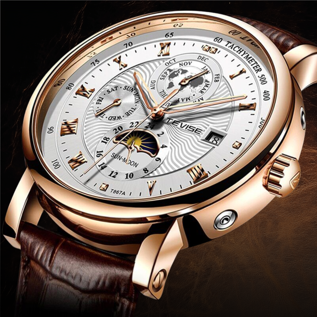 Automatic Mechanical Luxury Leather Watch