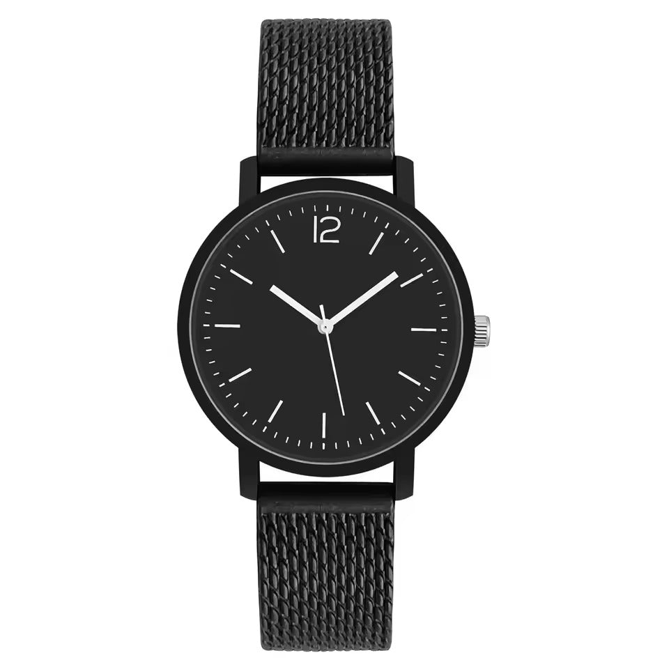 Black-Toned Couple Quartz Watch