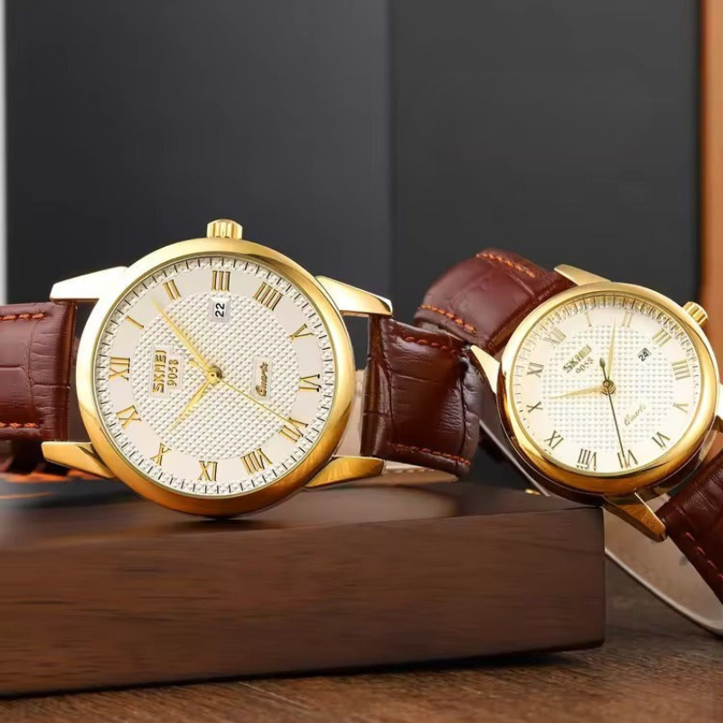 Classic Leather Business Couple Watch