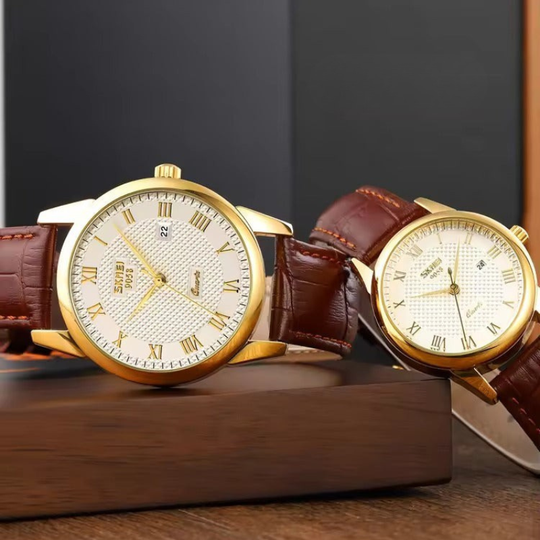 Classic Leather Business Couple Watch