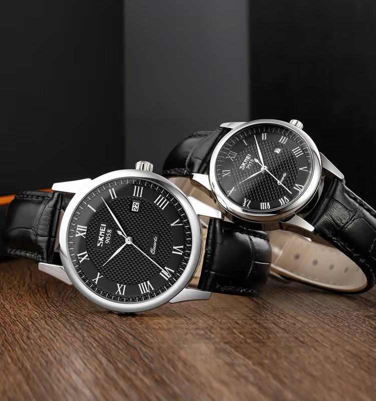 Classic Leather Business Couple Watch