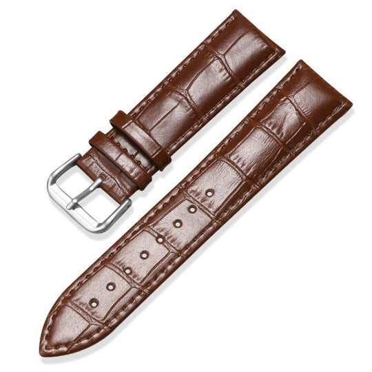 Crocodile Embossed Durable Leather Watch Band