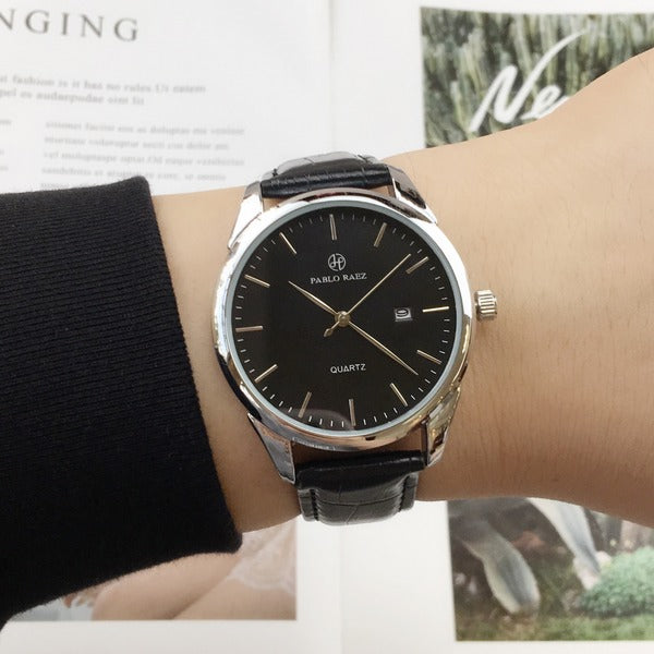 Lifestyle Essential Leather Strap Wristwatch