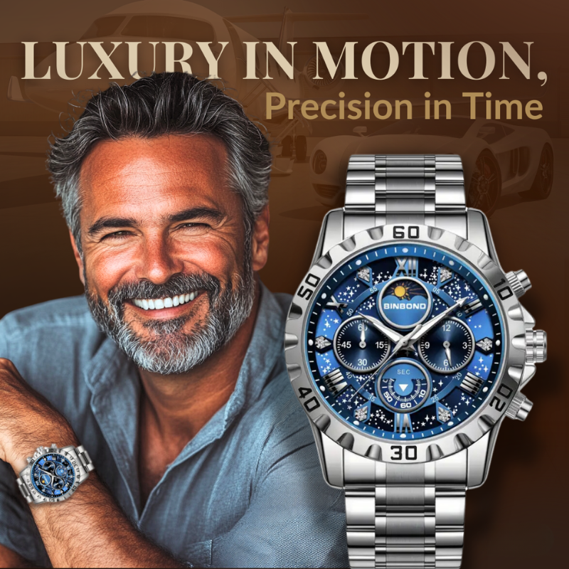 Luxury Chronograph Watch with Metal Band