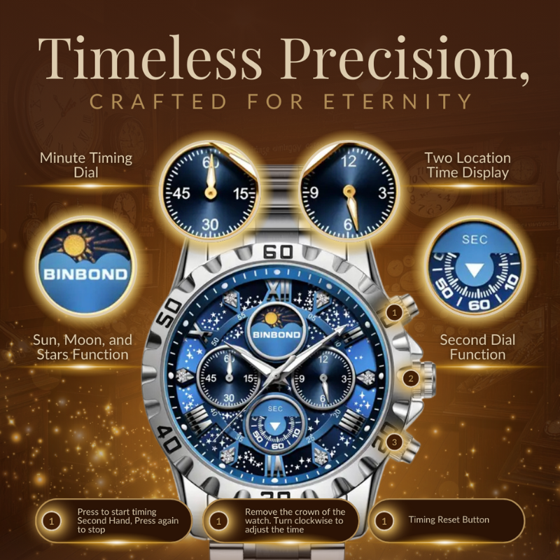 Luxury Chronograph Watch with Metal Band