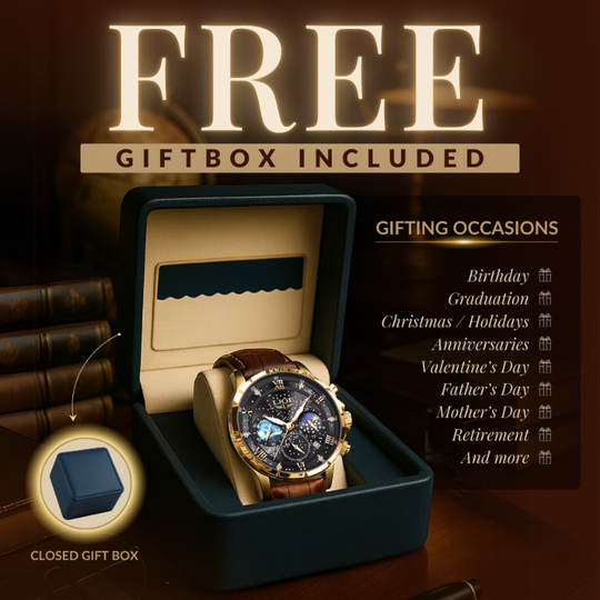 Luxury Leather Band Quartz Chronograph Sports Watch