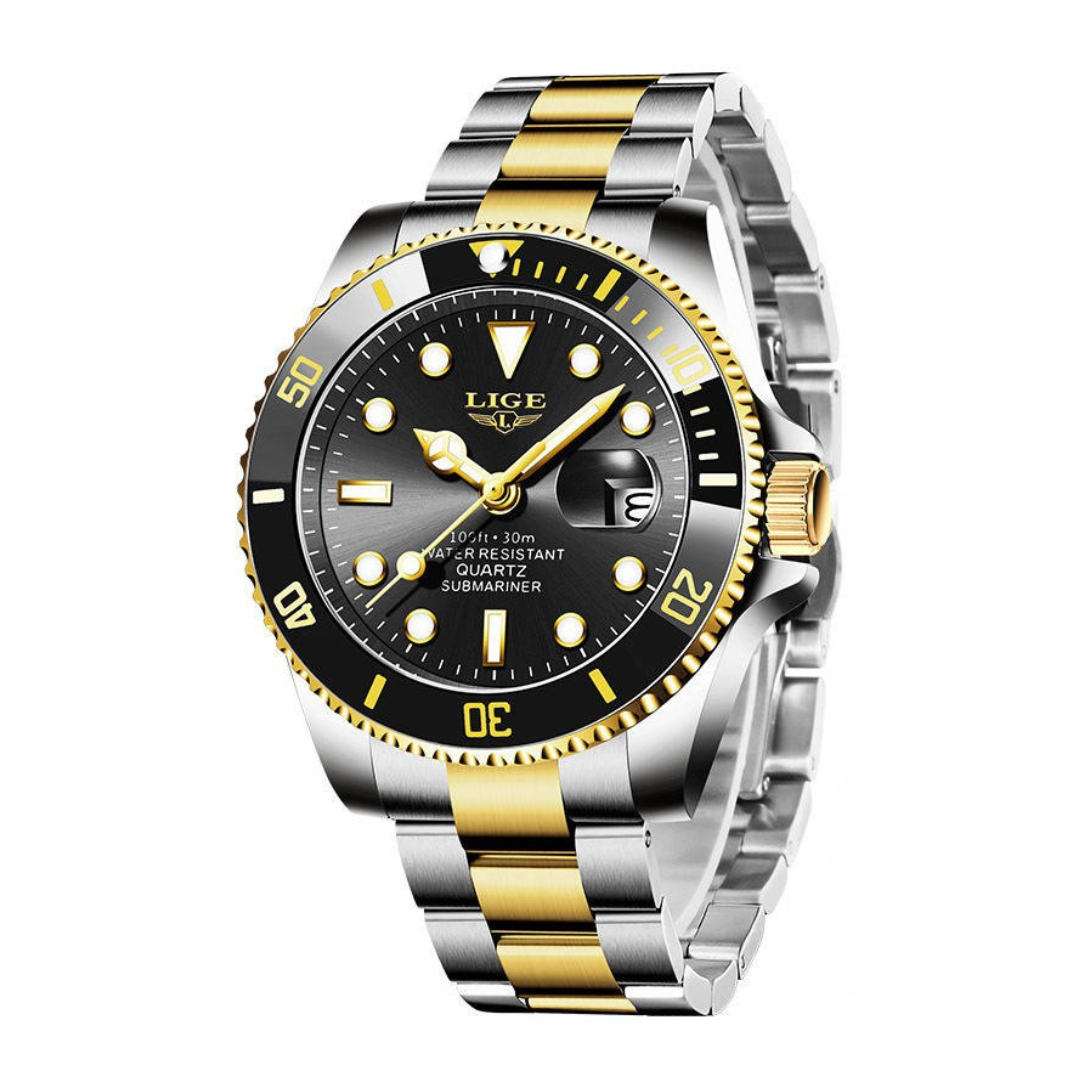 Masculine Signature Stainless Diver Watch