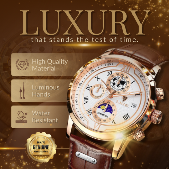 Premium Leather Band Chronograph Watch