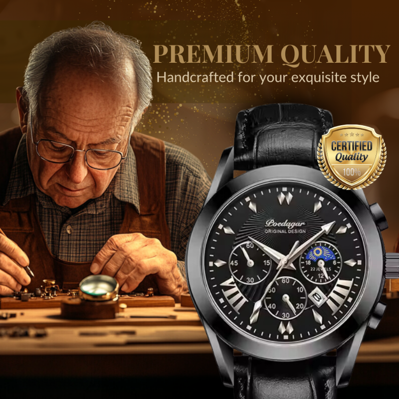 Sleek Leather Band Luxury Watch