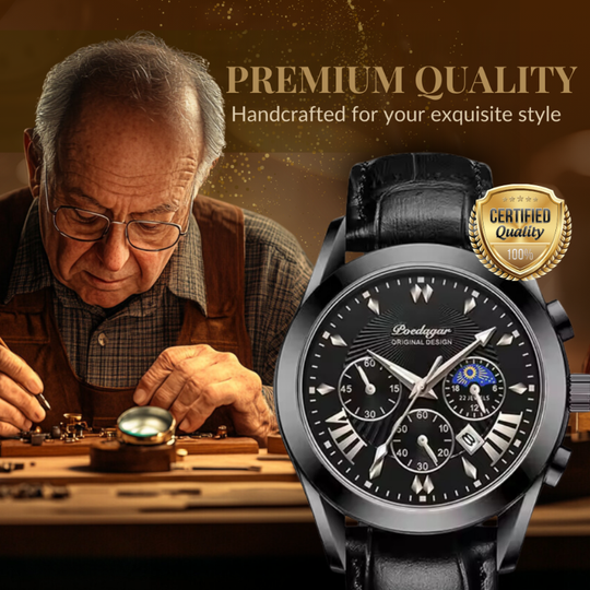 Sleek Leather Band Luxury Watch